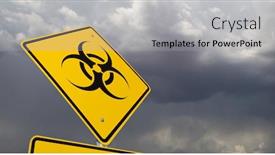  Presentation with road yellow - Colorful slide deck enhanced with bio-hazard-yellow-road-sign backdrop and a light gray colored foreground