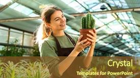  Presentation with cute flower heart - Beautiful presentation theme featuring bio inspired - attractive cute woman gardener holding backdrop and a tawny brown colored foreground