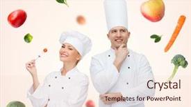  Presentation with people falling - PPT theme featuring bio inspired - cooking profession inspiration vegetarian diet background and a lemonade colored foreground