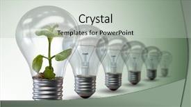 Presentation with bio inspired - Colorful PPT theme enhanced with bio inspired - light bulb in green environment backdrop and a light gray colored foreground