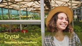  Presentation with cheerful - Presentation theme consisting of bio inspired - portrait of young happy cheerful background and a tawny brown colored foreground