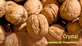  Presentation with concept for problem solving many - Cool new presentation with bio mass - many walnuts close-up solve problems backdrop and a tawny brown colored foreground