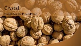  Presentation with dry pineapple close up many - PPT layouts enhanced with bio mass - many walnuts close-up background and a red colored foreground