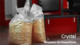  Presentation with pellet - Cool new slide deck with bio mass - solid-fuel boiler with pellet-fuel backdrop and a tawny brown colored foreground