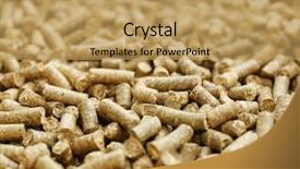  Presentation with wood pellets in the - PPT layouts with bio mass - solid wooden pellets closeup background and a yellow colored foreground