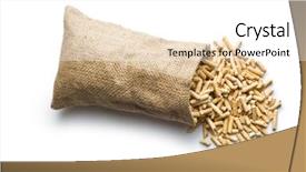  Presentation with mass - Slides having bio mass - wooden pellets in jute sack background and a white colored foreground
