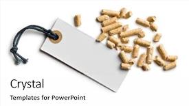 Presentation with price - PPT layouts having bio mass - wooden pellets with price tag background and a white colored foreground