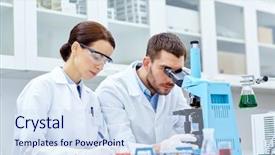  Presentation with reagent - Cool new slides with bio medical - science chemistry technology biology backdrop and a sky blue colored foreground