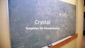  Presentation with porc chalk board - Presentation theme having bio medical computer - chalk board with various figures background and a gray colored foreground