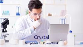  Presentation with street food new york - Beautiful PPT theme featuring bio medical computer - food scientist testing new stuff backdrop and a  colored foreground