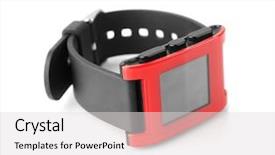  Presentation with heart rate monitor - PPT theme having bio medical computer - modern heart rate monitor watch background and a light gray colored foreground