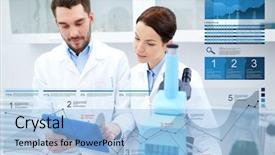  Presentation with clinical research - Cool new PPT layouts with bio medical computer - science technology and people concept backdrop and a  colored foreground