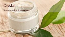  Presentation with organic - Beautiful PPT theme featuring bio naturelle - bottle of organic cream backdrop and a lemonade colored foreground