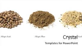  Presentation with hemp oil - Presentation consisting of bio oil - hemp seeds and flour isolated background and a white colored foreground