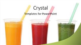  Presentation with bio plastic - Colorful slides enhanced with bio plastic - fresh juice mix fruit healthy backdrop and a white colored foreground