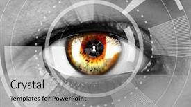  Presentation with bio sensor - Theme consisting of bio sensor - human eye with button inside background and a light gray colored foreground