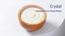  Presentation with pure culture mushroom - Colorful theme enhanced with bioceramic - ceramic bowl with pure semolina backdrop and a sky blue colored foreground