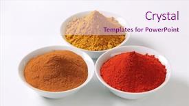  Presentation with curry - Presentation theme with bioceramic - cinnamon curry and red pepper background and a sky blue colored foreground
