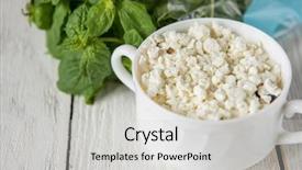  Presentation with hawaiian tuna poke bowl - Beautiful slides featuring bioceramic - curd in a bowl backdrop and a light gray colored foreground