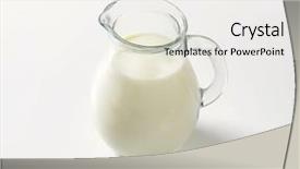  Presentation with milk - PPT theme featuring bioceramic - glass pitcher with liter background and a white colored foreground