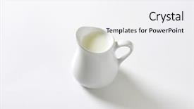  Presentation with milk - Beautiful PPT theme featuring bioceramic - jug of organic milk backdrop and a sky blue colored foreground
