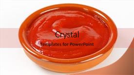  Presentation with ketchup - Presentation theme having bioceramic - ketchup in a ceramic bowl background and a red colored foreground