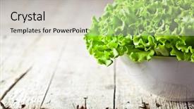  Presentation with lettuce - Presentation design with bioceramic - lettuce salad in a bowl background and a light gray colored foreground