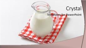  Presentation with cow milk - Theme having bioceramic - liter of cow's milk background and a white colored foreground