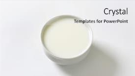  Presentation with chinese pastry or mooncake filled - PPT layouts enhanced with bioceramic - overhead view of ceramic bowl background and a white colored foreground