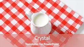  Presentation with top view of fresh fish - Colorful PPT theme enhanced with bioceramic - overhead view of ceramic jug backdrop and a coral colored foreground