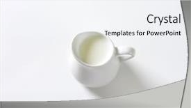  Presentation with ceramic - Amazing slide set having bioceramic - overhead view of ceramic jug backdrop and a sky blue colored foreground