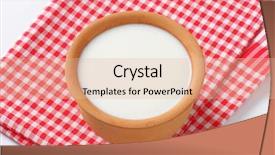  Presentation with yogurt - Colorful theme enhanced with bioceramic - overhead view of natural yogurt backdrop and a lemonade colored foreground