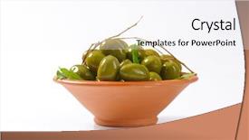  Presentation with olive - Cool new PPT layouts with bioceramic - pickled olives decorated with olive backdrop and a  colored foreground