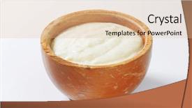  Presentation with pure culture mushroom - Theme enhanced with bioceramic - portion of pure semolina pudding background and a lemonade colored foreground