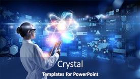  Presentation with biochemistry - Colorful PPT theme enhanced with biochemistry-and-technologies-mixed-media backdrop and a ocean colored foreground