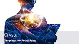  Presentation with biochemistry - Colorful slide set enhanced with biochemistry and technologies mixed media backdrop and a navy blue colored foreground