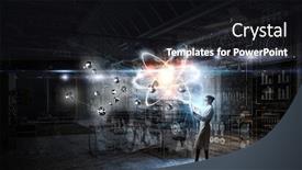  Presentation with biochemistry - Cool new slide deck with biochemistry and technologies mixed media backdrop and a dark gray colored foreground