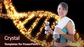  Presentation with sporty - PPT theme featuring biochemistry exercise training - digital composite of sporty woman background and a wine colored foreground