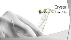  Presentation with biochemistry - Cool new PPT layouts with biochemistry plants - female hand in glove holding backdrop and a white colored foreground