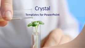  Presentation with pouring water - Slide set consisting of biochemistry plants - female hand pouring water background and a sky blue colored foreground