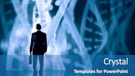  Presentation with virtual - Cool new slide deck with biochimie - businessman standing with back backdrop and a teal colored foreground