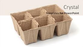  Presentation with pulp paper - Audience pleasing slide set consisting of biodegradable-paper-pulp-peat-seedling backdrop and a coral colored foreground