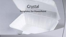  Presentation with biodegradable waste - Amazing PPT theme having biodegradable waste - styrofoam meal box backdrop and a  colored foreground