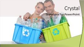  Presentation with e waste recycling - Amazing presentation theme having biodegradeable plastic - couple waste sorting backdrop and a  colored foreground