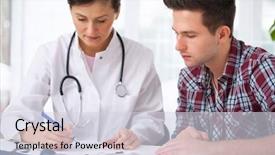  Presentation with asian doctor obese patient - Amazing presentation theme having biodiversidad - doctor talking to her male backdrop and a sky blue colored foreground