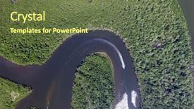  Presentation with rainforest - Presentation theme enhanced with top view of amazon rainforest background and a tawny brown colored foreground