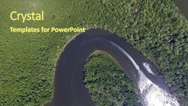  Presentation with wetland - Slides featuring wetland conservation - top view of amazon rainforest background and a tawny brown colored foreground