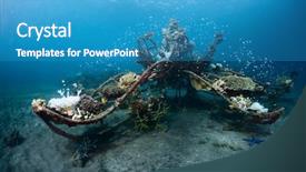  Presentation with restoration - Cool new PPT theme with underwater shot of the metal backdrop and a teal colored foreground