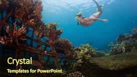  Presentation with restoration - PPT theme enhanced with the reef restoration are background and a wine colored foreground