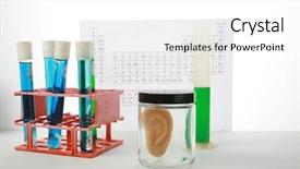  Presentation with bioengineering - Colorful PPT theme enhanced with bioengineering - clone of a human ear backdrop and a white colored foreground